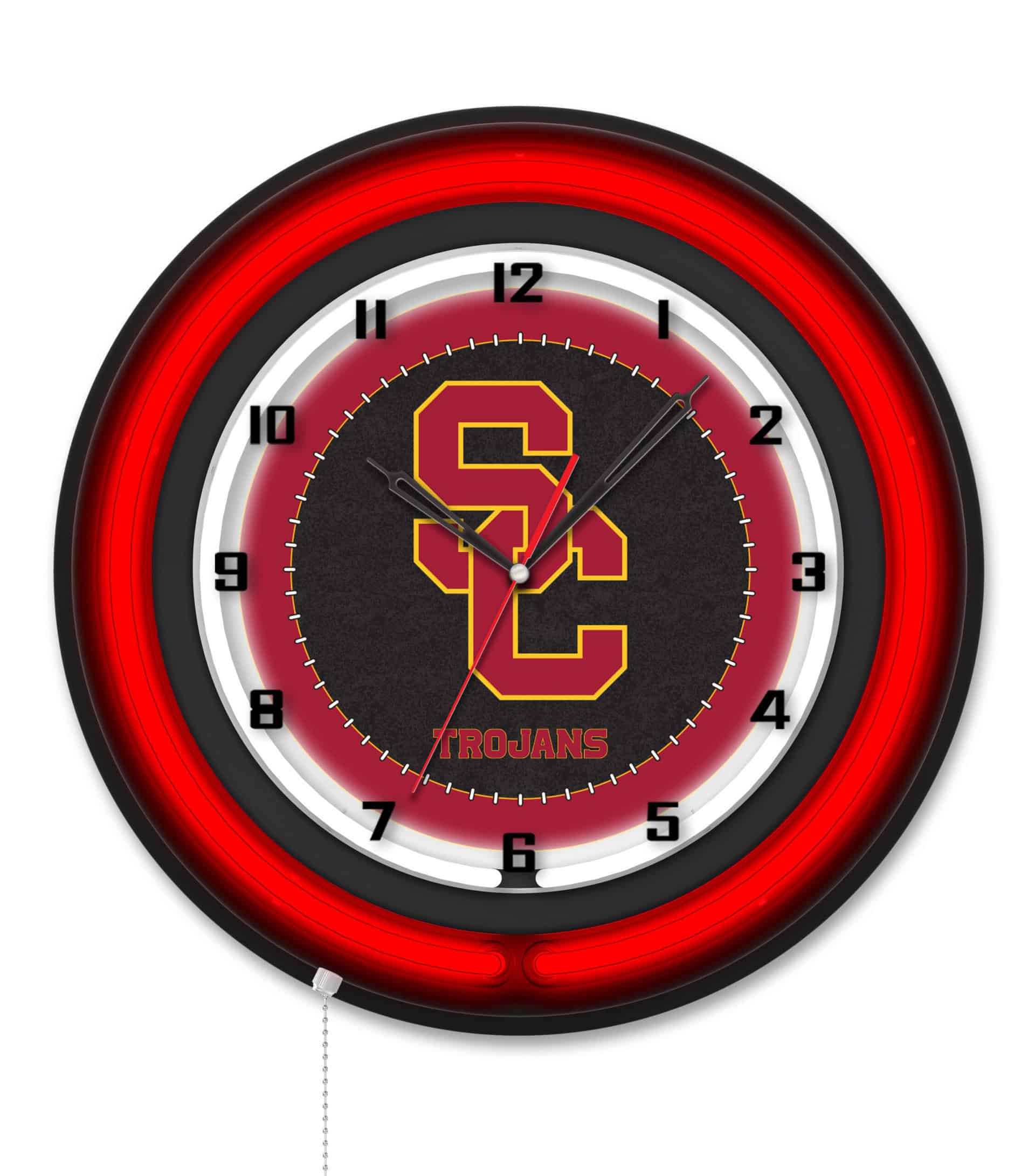 University of Southern California 19-Inch Neon Logo Clock in Black 6 University of Southern California 19-Inch Neon Logo Clock in Black