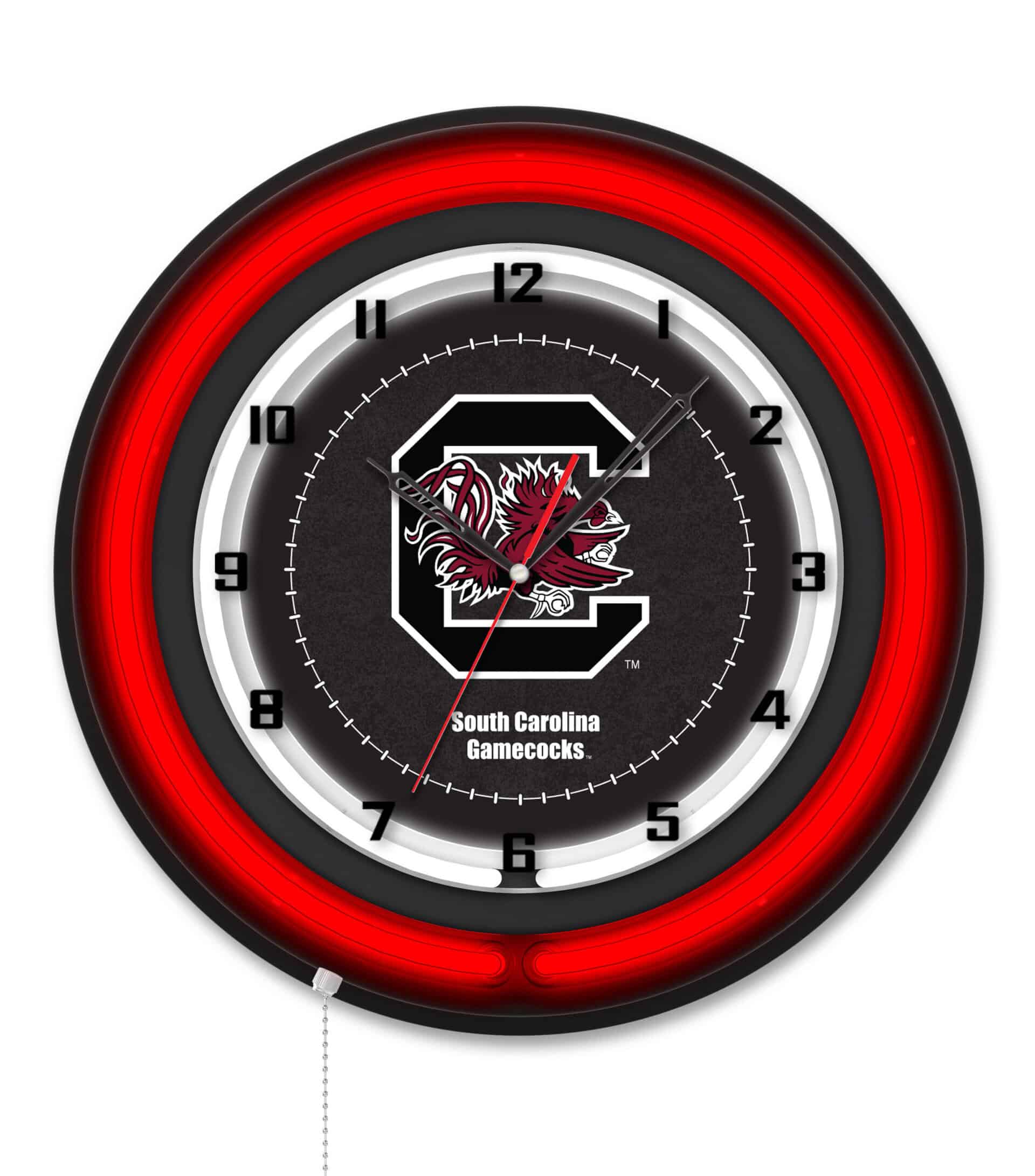 University of South Carolina 19-Inch Neon Logo Clock in Black 6 University of South Carolina 19-Inch Neon Logo Clock in Black