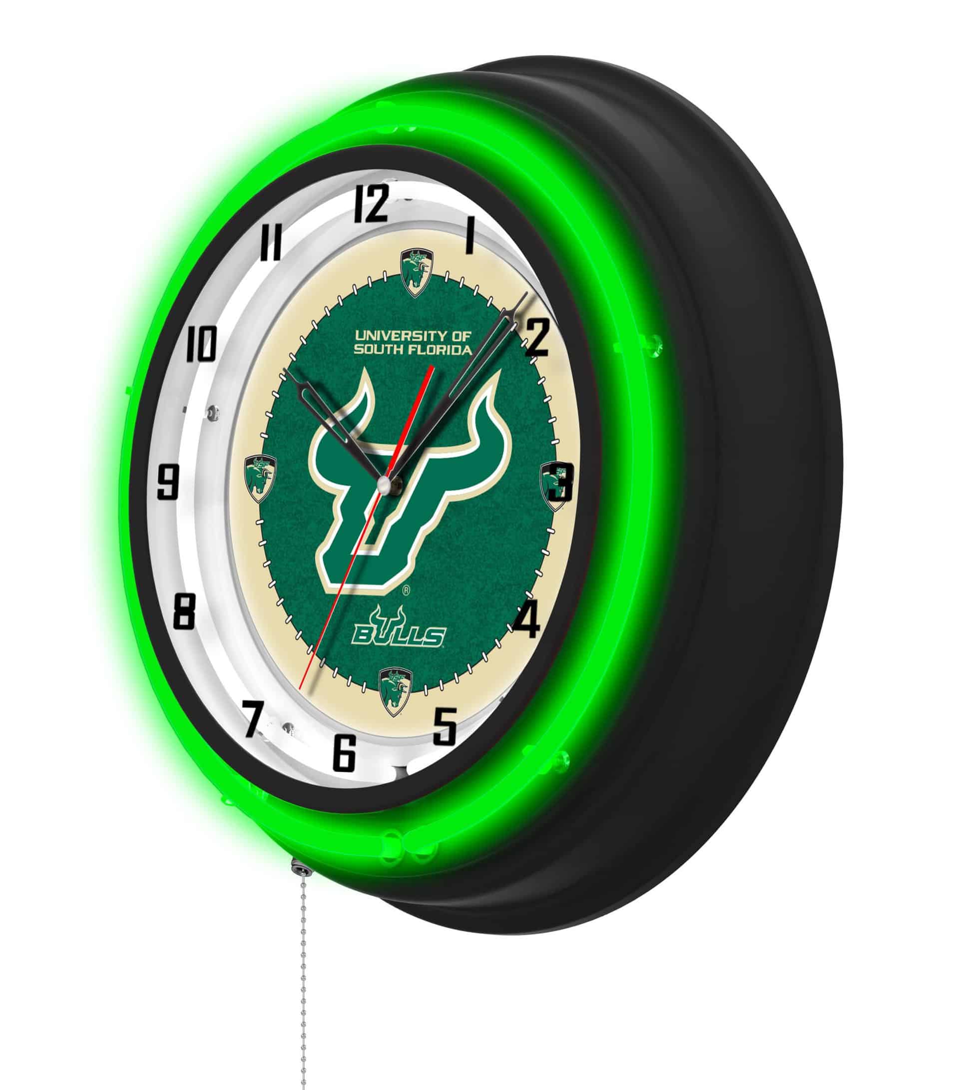 University of South Florida 19-Inch Neon Logo Clock in Black 7 University of South Florida 19-Inch Neon Logo Clock in Black