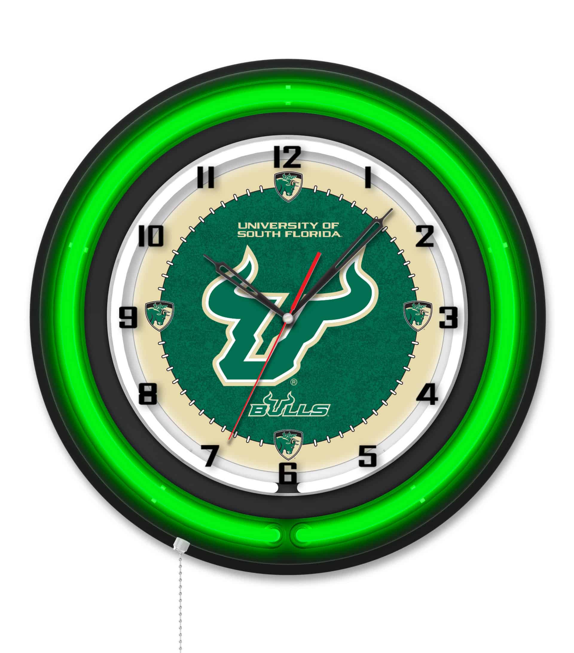 University of South Florida 19-Inch Neon Logo Clock in Black 6 University of South Florida 19-Inch Neon Logo Clock in Black