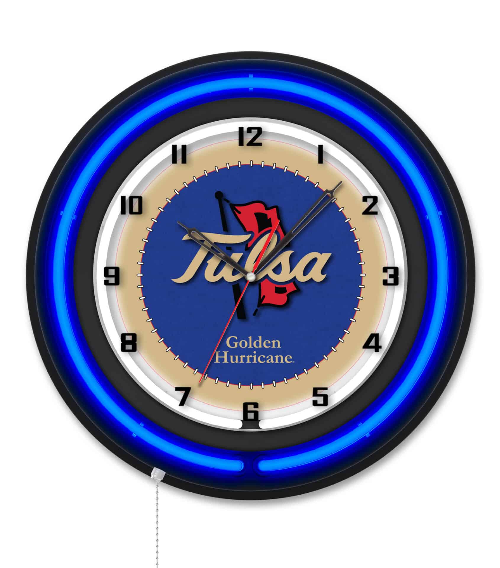 University of Tulsa 19-Inch Neon Logo Clock in Black 1 University of Tulsa 19-Inch Neon Logo Clock in Black