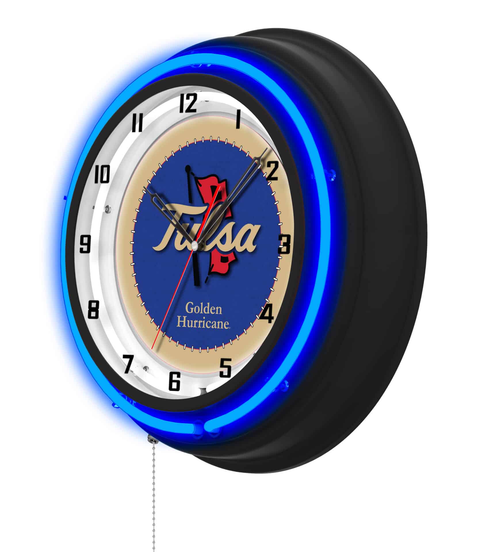 University of Tulsa 19-Inch Neon Logo Clock in Black 2 University of Tulsa 19-Inch Neon Logo Clock in Black - Image 2