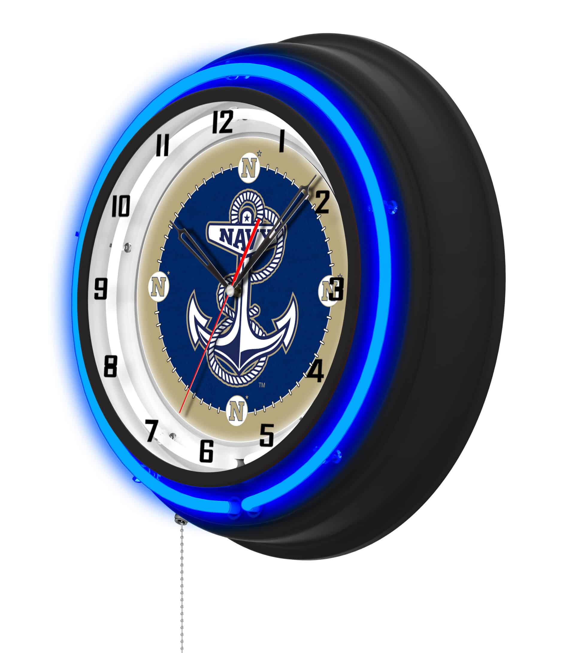 US Naval Academy 19-Inch Neon Logo Clock in Black 7 US Naval Academy 19-Inch Neon Logo Clock in Black