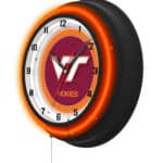 Virginia Tech University 19-Inch Neon Logo Clock in Black
