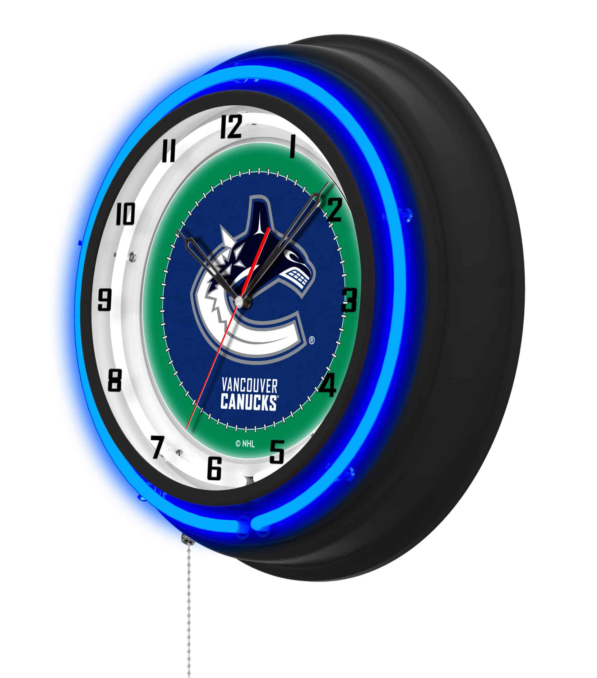 Vancouver Canucks 19-Inch Double Neon Wall Clock in Black 7 Vancouver Canucks 19-Inch Double Neon Wall Clock in Black