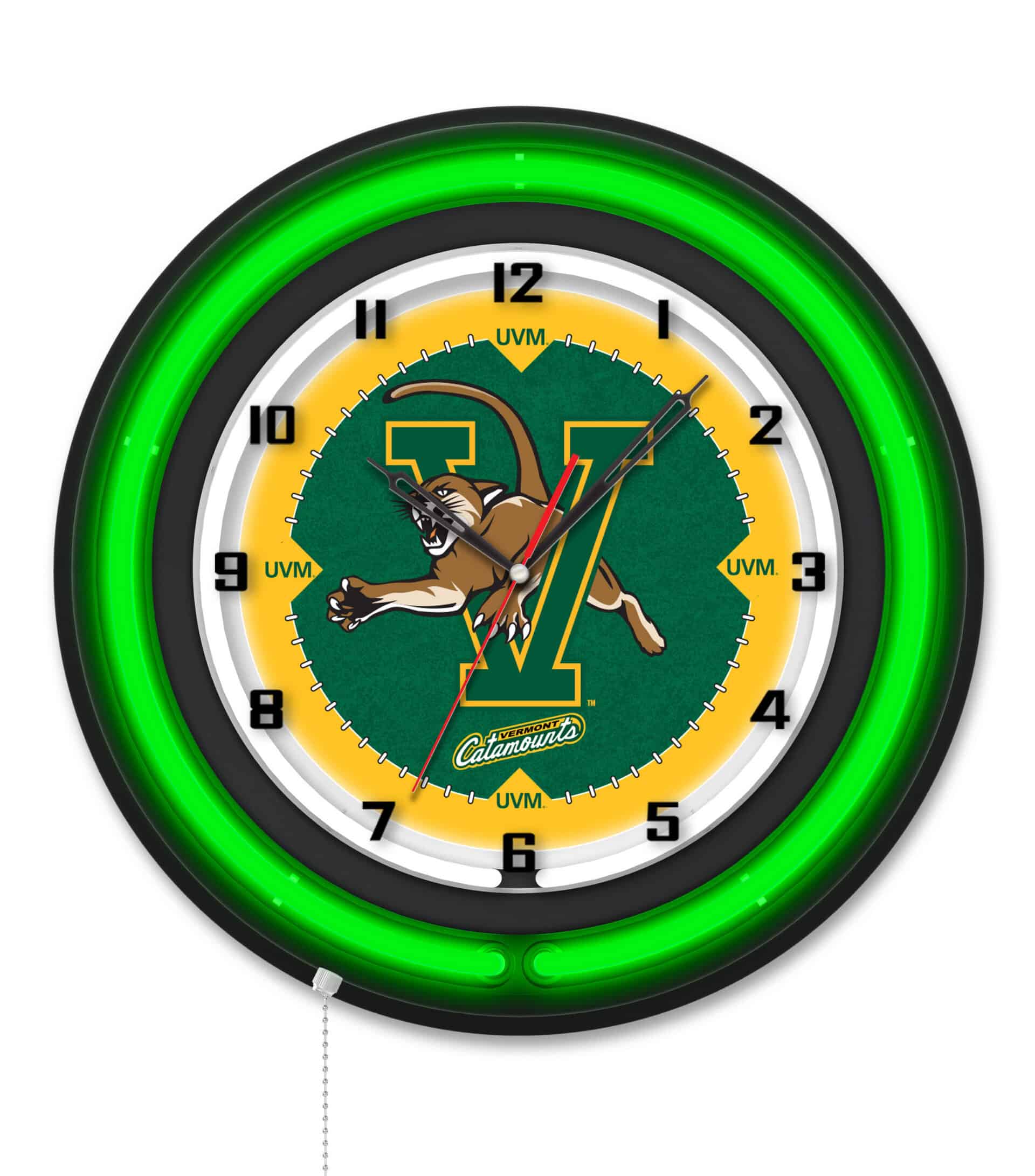 University of Vermont 19-Inch Neon Logo Clock in Black 6 University of Vermont 19-Inch Neon Logo Clock in Black