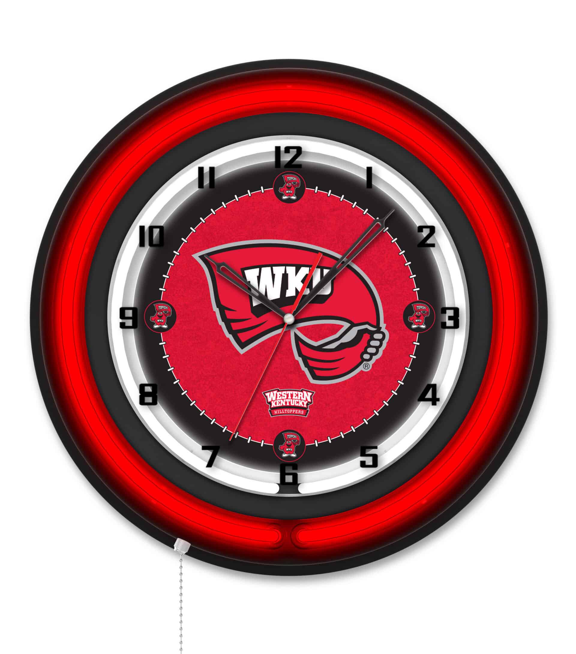 Western Kentucky University 19-Inch Neon Logo Clock in Black 6 Western Kentucky University 19-Inch Neon Logo Clock in Black