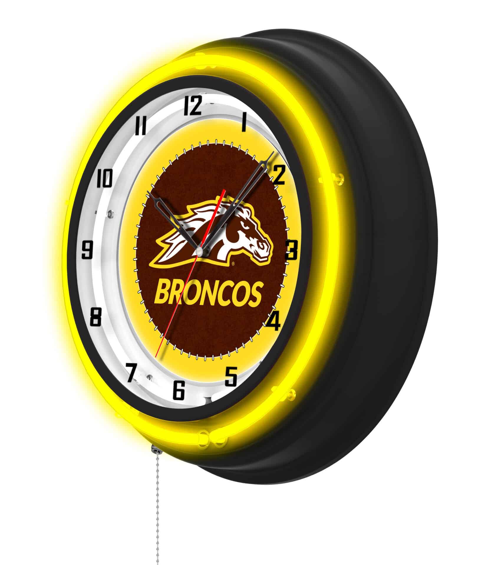 Western Michigan University 19-Inch Neon Logo Clock in Black 2 Western Michigan University 19-Inch Neon Logo Clock in Black - Image 2