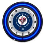 Winnipeg Jets 19-Inch Double Neon Wall Clock in Black 6 Winnipeg Jets 19-Inch Double Neon Wall Clock in Black