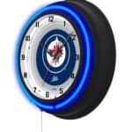 Winnipeg Jets 19-Inch Double Neon Wall Clock in Black 7 Winnipeg Jets 19-Inch Double Neon Wall Clock in Black