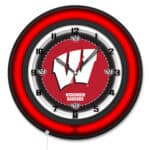 University of Wisconsin (W) 19-Inch Neon Logo Clock in Black 6 University of Wisconsin (W) 19-Inch Neon Logo Clock in Black