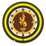 University of Wyoming 19-Inch Neon Logo Clock in Black 6 University of Wyoming 19-Inch Neon Logo Clock in Black