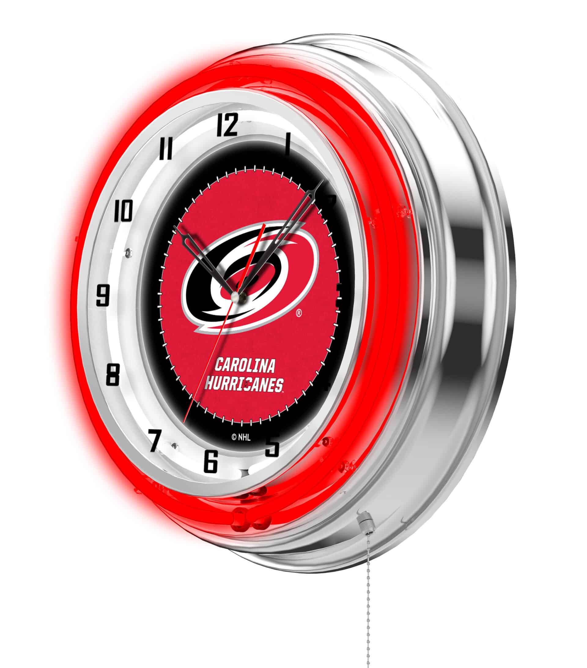 Carolina Hurricanes 19-Inch Neon Logo Clock in Chrome 7 Carolina Hurricanes 19-Inch Neon Logo Clock in Chrome