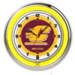 Central Michigan University 19-Inch Neon Logo Clock in Chrome 6 Central Michigan University 19-Inch Neon Logo Clock in Chrome