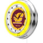 Central Michigan University 19-Inch Neon Logo Clock in Chrome 7 Central Michigan University 19-Inch Neon Logo Clock in Chrome