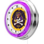 East Carolina University 19-Inch Neon Logo Clock in Chrome