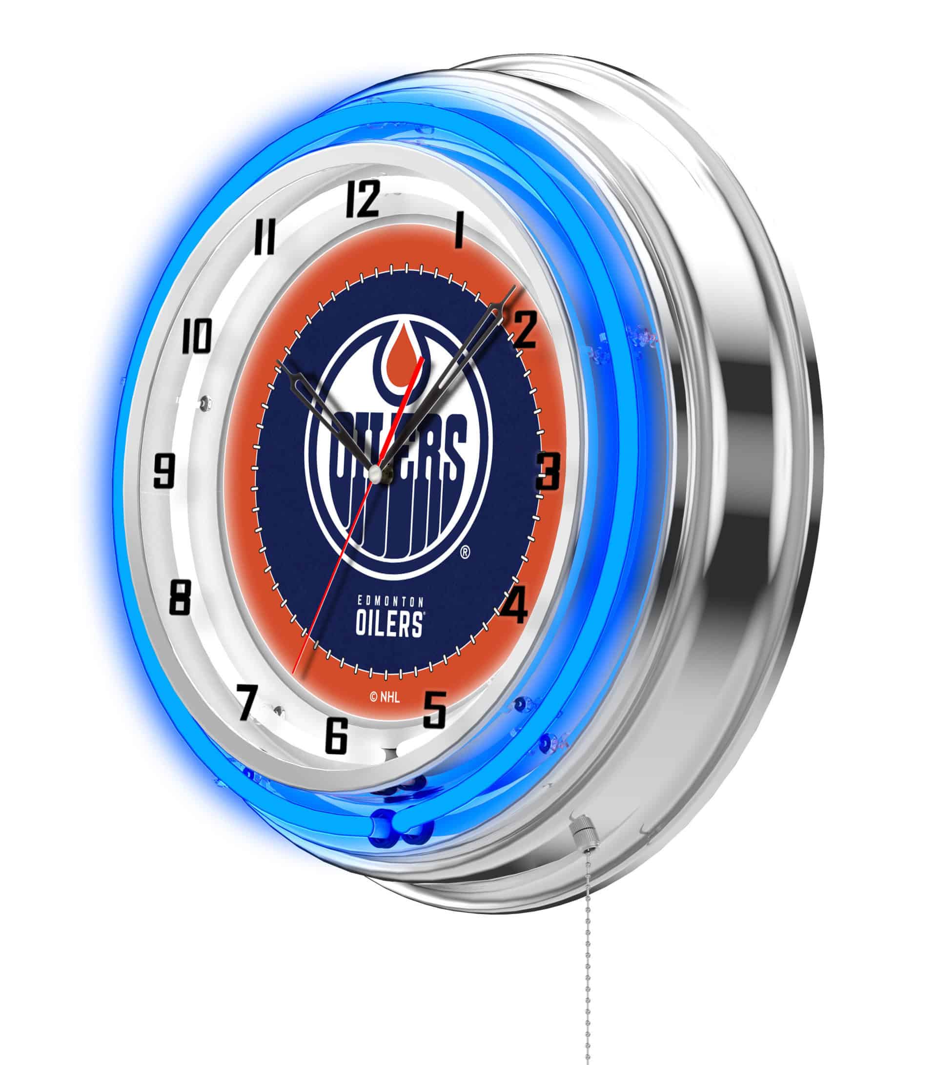 Edmonton Oilers 19-Inch Neon Logo Clock in Chrome 7 Edmonton Oilers 19-Inch Neon Logo Clock in Chrome