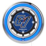 Grand Valley State University 19-Inch Neon Logo Clock in Chrome