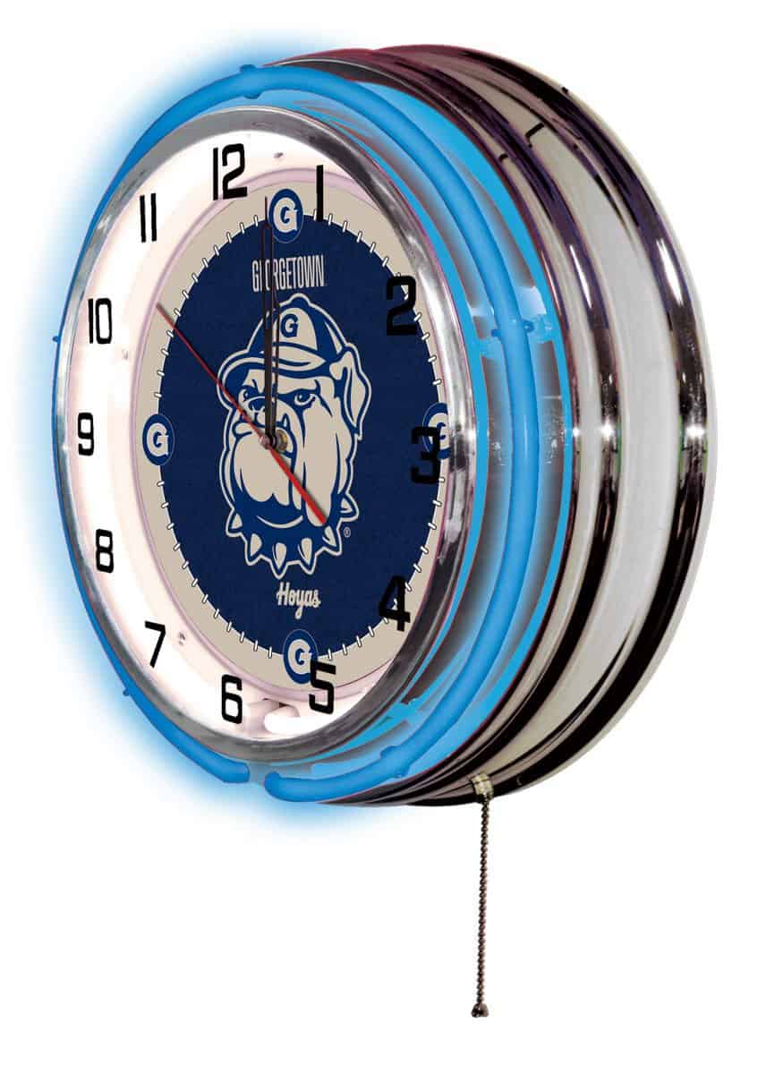 Georgetown University 19-Inch Neon Logo Clock in Chrome 2 Georgetown University 19-Inch Neon Logo Clock in Chrome - Image 2