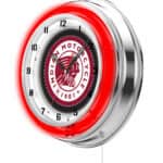 Indian Motorcycle 19-Inch Neon Logo Clock in Chrome