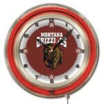 University of Montana 19-Inch Neon Logo Clock in Chrome 6 University of Montana 19-Inch Neon Logo Clock in Chrome