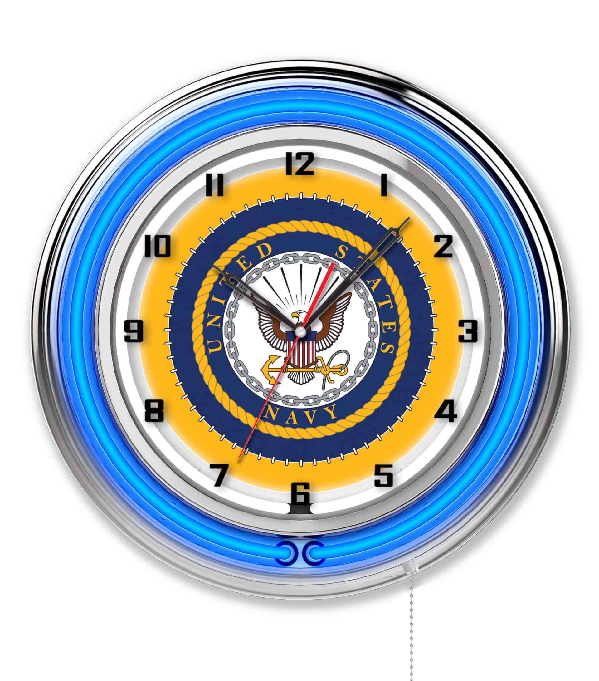 United States Navy 19-Inch Neon Logo Clock in Chrome 6 United States Navy 19-Inch Neon Logo Clock in Chrome
