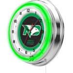 University of North Dakota 19-Inch Neon Logo Clock in Chrome