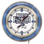 University of North Florida 19-Inch Neon Logo Clock in Chrome 6 University of North Florida 19-Inch Neon Logo Clock in Chrome