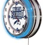 University of North Florida 19-Inch Neon Logo Clock in Chrome 7 University of North Florida 19-Inch Neon Logo Clock in Chrome