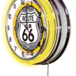 Route 66 19-Inch Neon Logo Clock in Chrome 7 Route 66 19-Inch Neon Logo Clock in Chrome