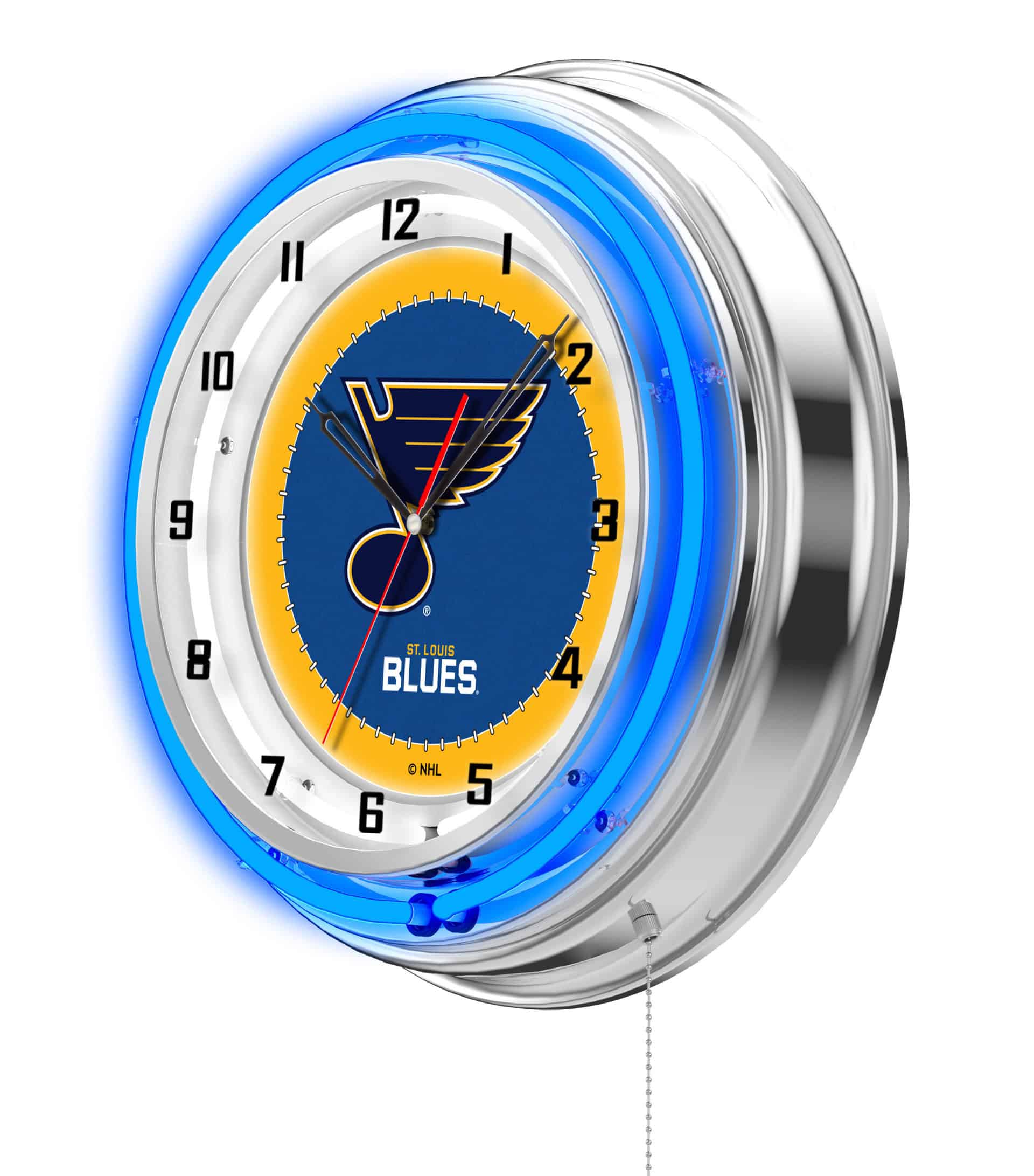 St Louis Blues 19-Inch Neon Logo Clock in Chrome 7 St Louis Blues 19-Inch Neon Logo Clock in Chrome
