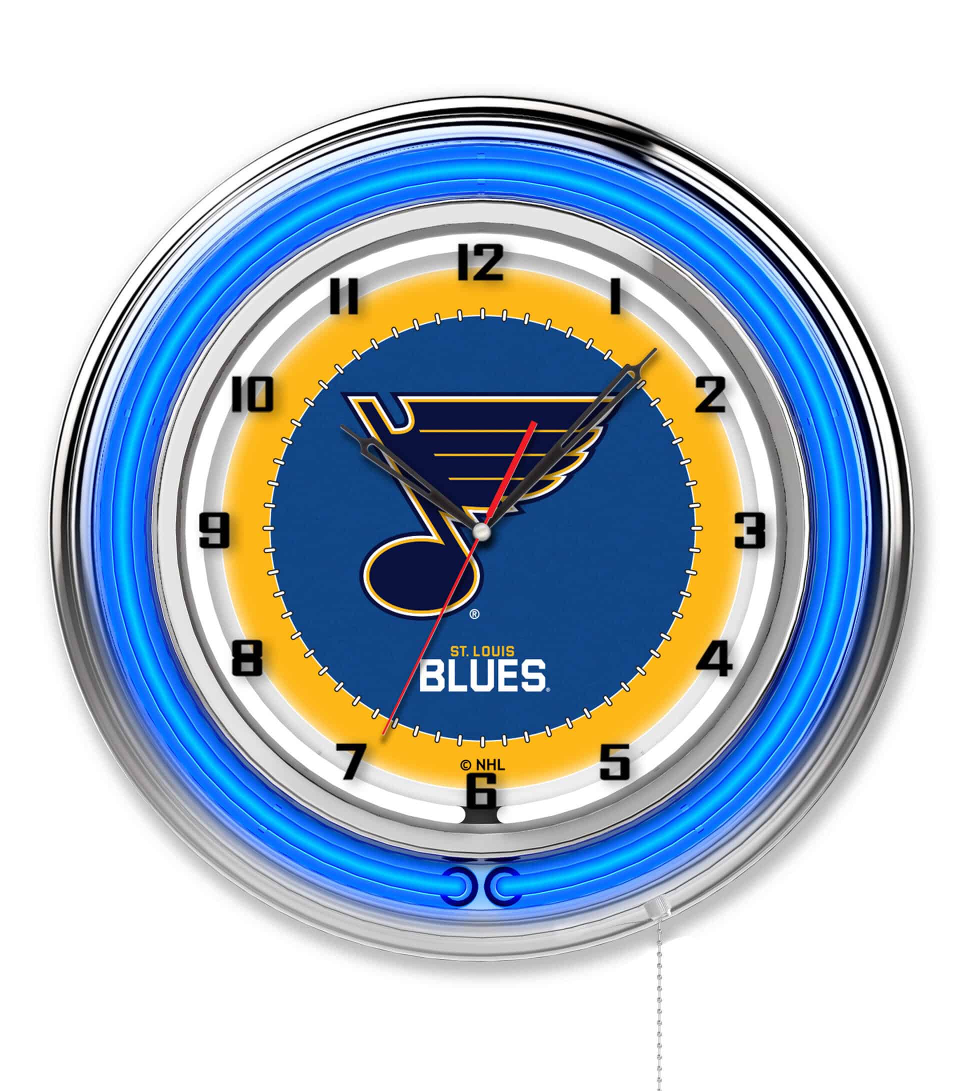 St Louis Blues 19-Inch Neon Logo Clock in Chrome 6 St Louis Blues 19-Inch Neon Logo Clock in Chrome