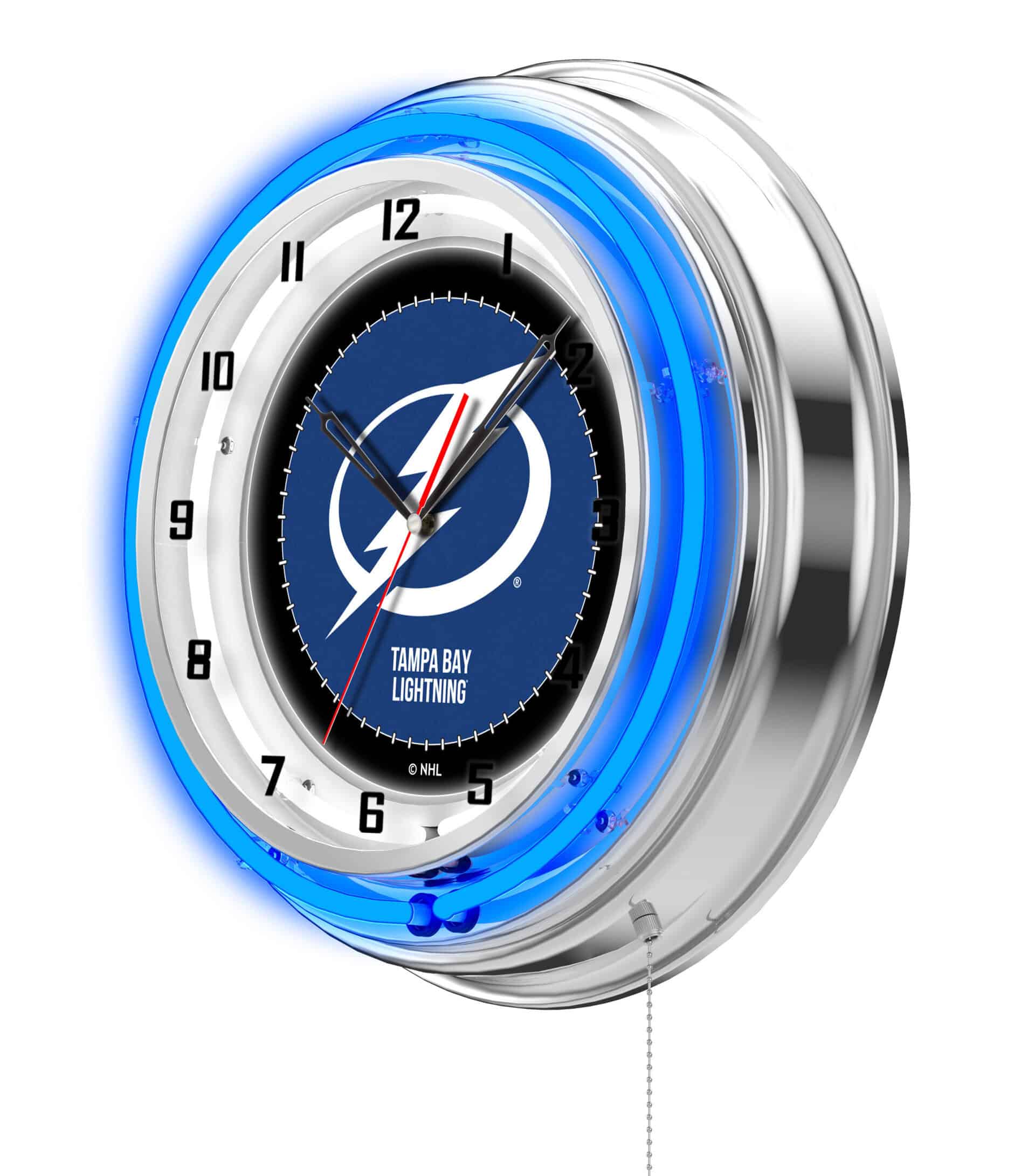 Tampa Bay Lightning 19-Inch Neon Logo Clock in Chrome 7 Tampa Bay Lightning 19-Inch Neon Logo Clock in Chrome