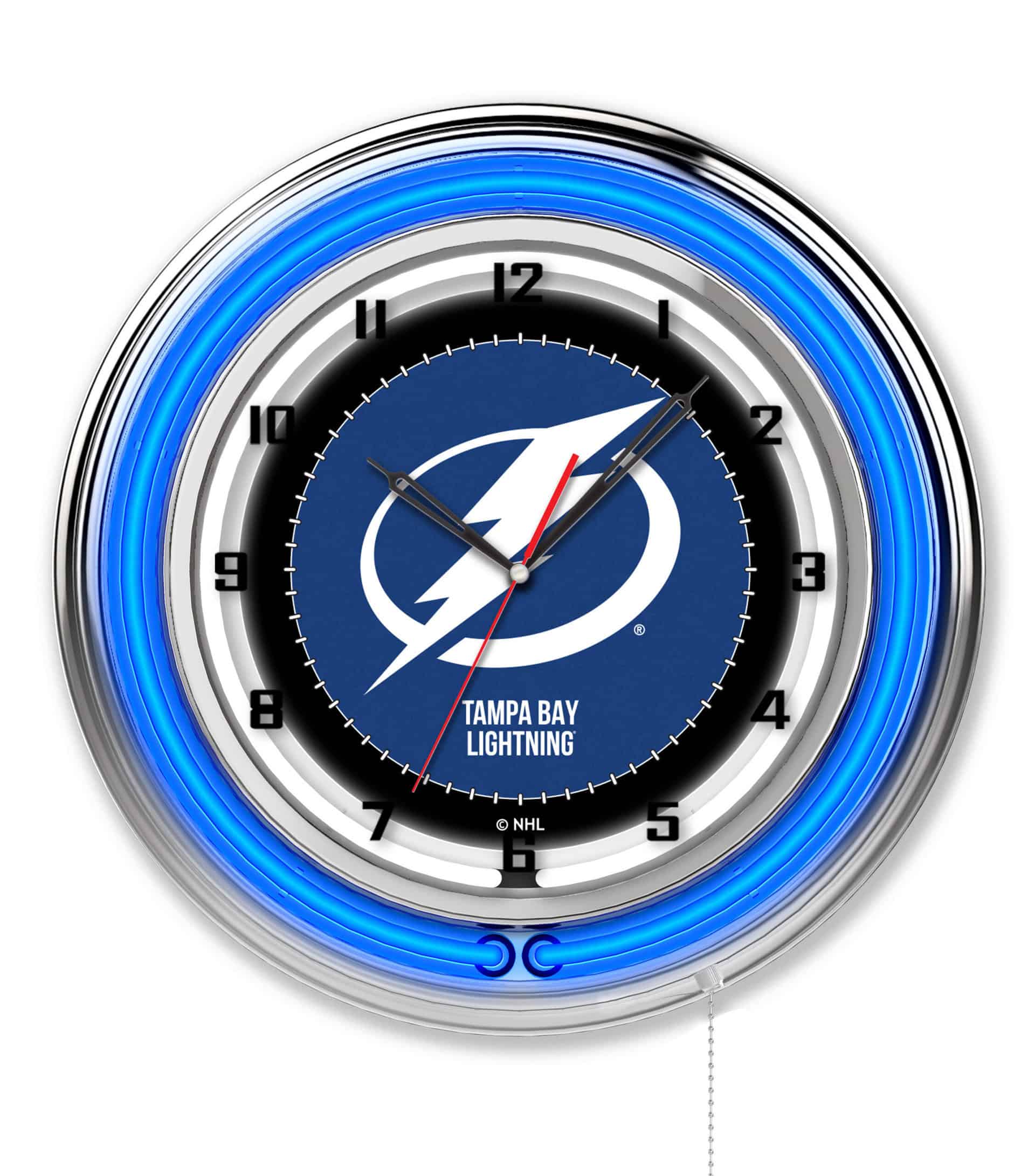 Tampa Bay Lightning 19-Inch Neon Logo Clock in Chrome 6 Tampa Bay Lightning 19-Inch Neon Logo Clock in Chrome