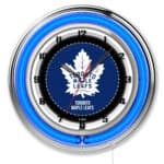 Toronto Maple Leafs 19-Inch Neon Logo Clock in Chrome 6 Toronto Maple Leafs 19-Inch Neon Logo Clock in Chrome
