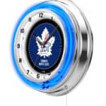 Toronto Maple Leafs 19-Inch Neon Logo Clock in Chrome 7 Toronto Maple Leafs 19-Inch Neon Logo Clock in Chrome
