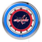 Washington Capitals 19-Inch Neon Logo Clock in Chrome 6 Washington Capitals 19-Inch Neon Logo Clock in Chrome