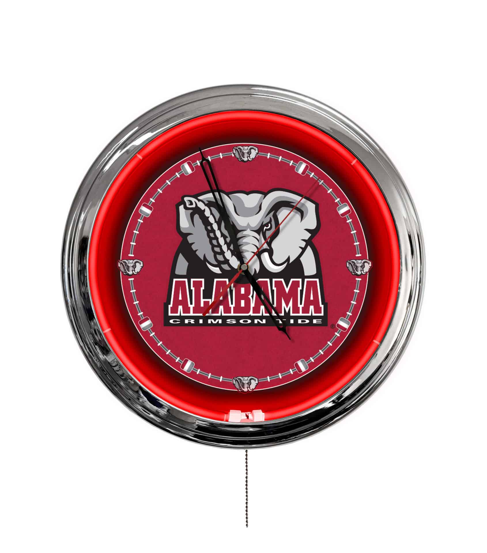 University of Alabama (Elephant) 16-Inch LED Wall Clock in Chrome 1 University of Alabama (Elephant) 16-Inch LED Wall Clock in Chrome