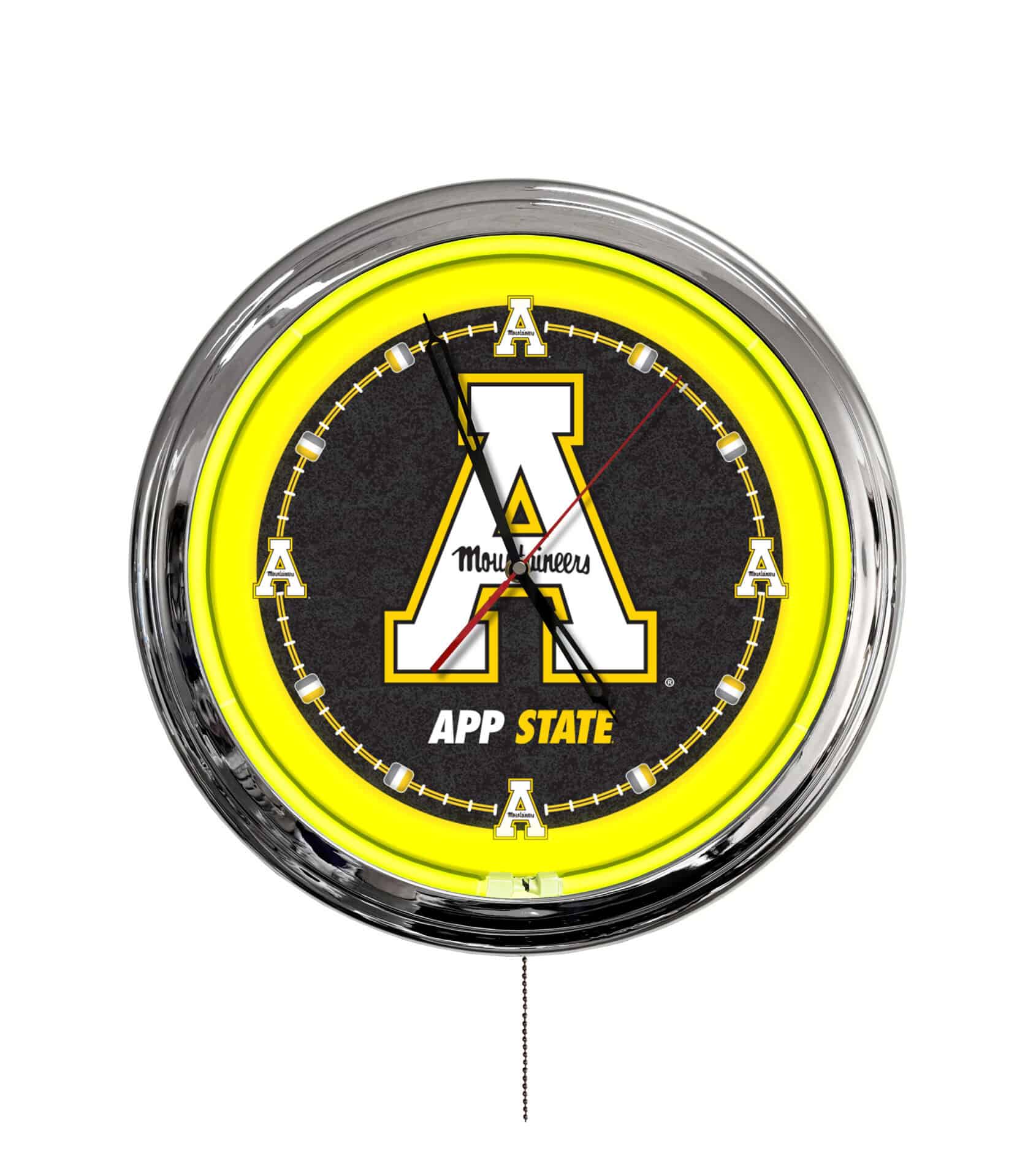 Appalachian State University 16-Inch LED Wall Clock in Chrome 1 Appalachian State University 16-Inch LED Wall Clock in Chrome