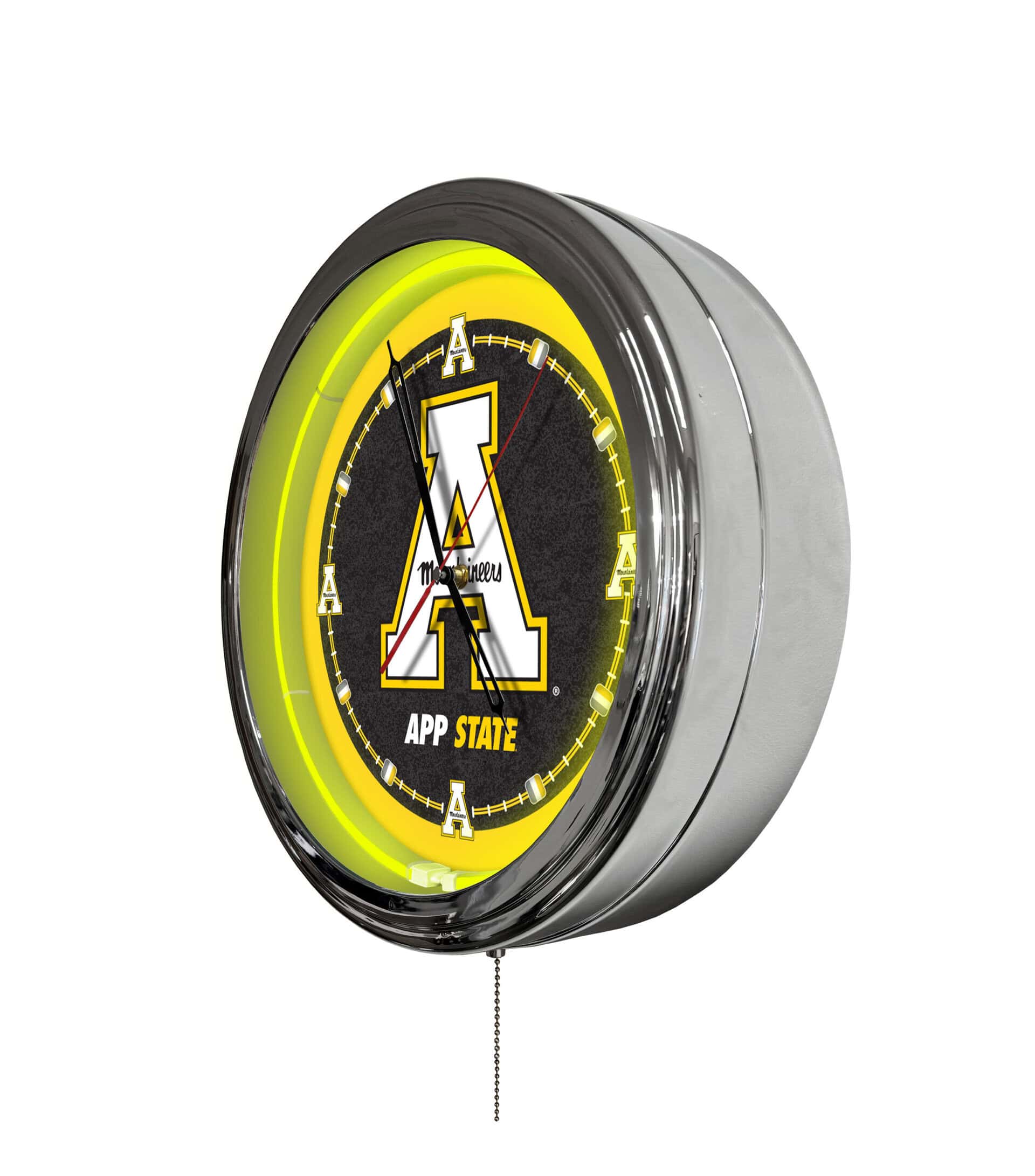 Appalachian State University 16-Inch LED Wall Clock in Chrome 4 Appalachian State University 16-Inch LED Wall Clock in Chrome