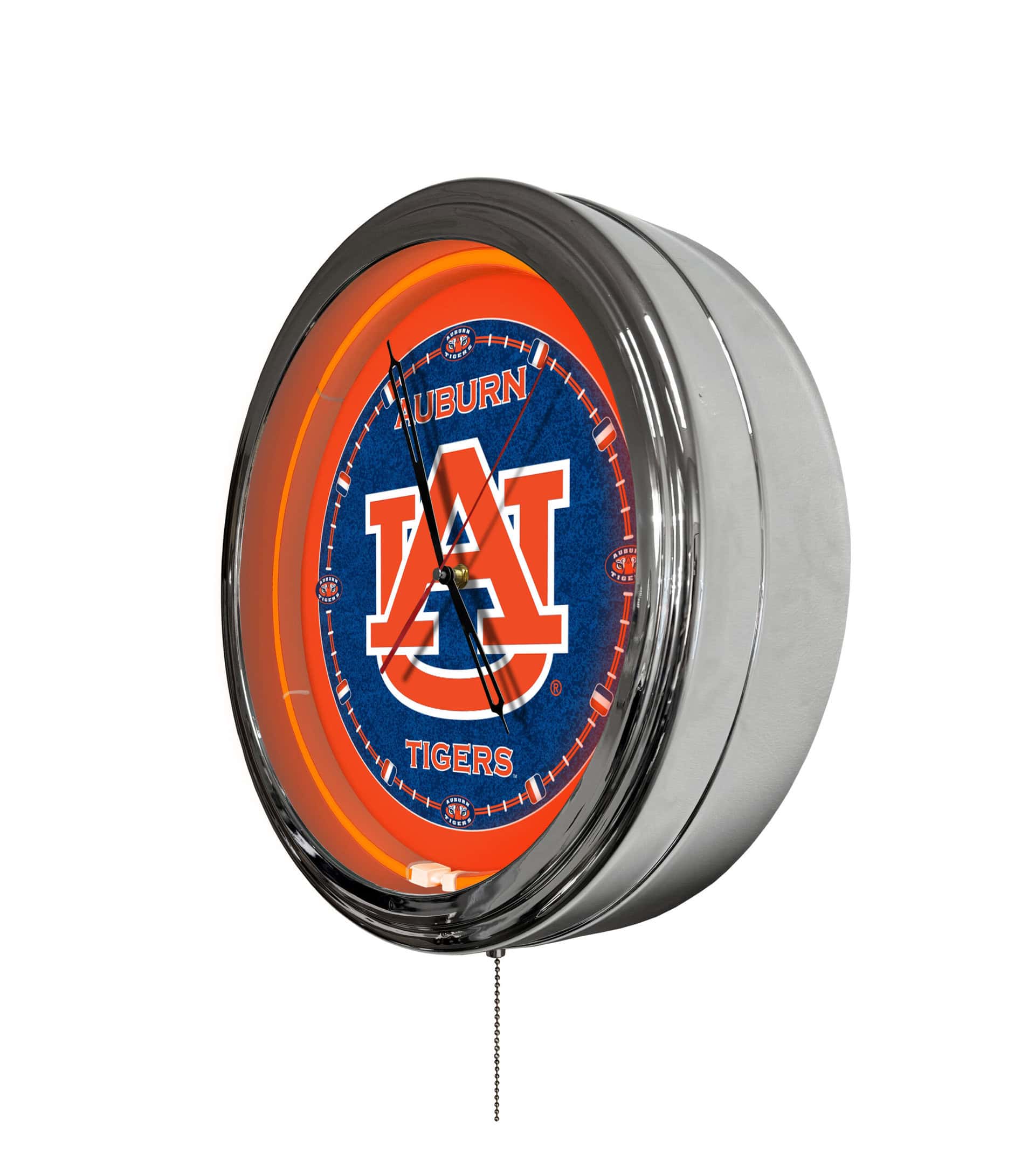 Auburn University 16-Inch LED Wall Clock in Chrome 4 Auburn University 16-Inch LED Wall Clock in Chrome