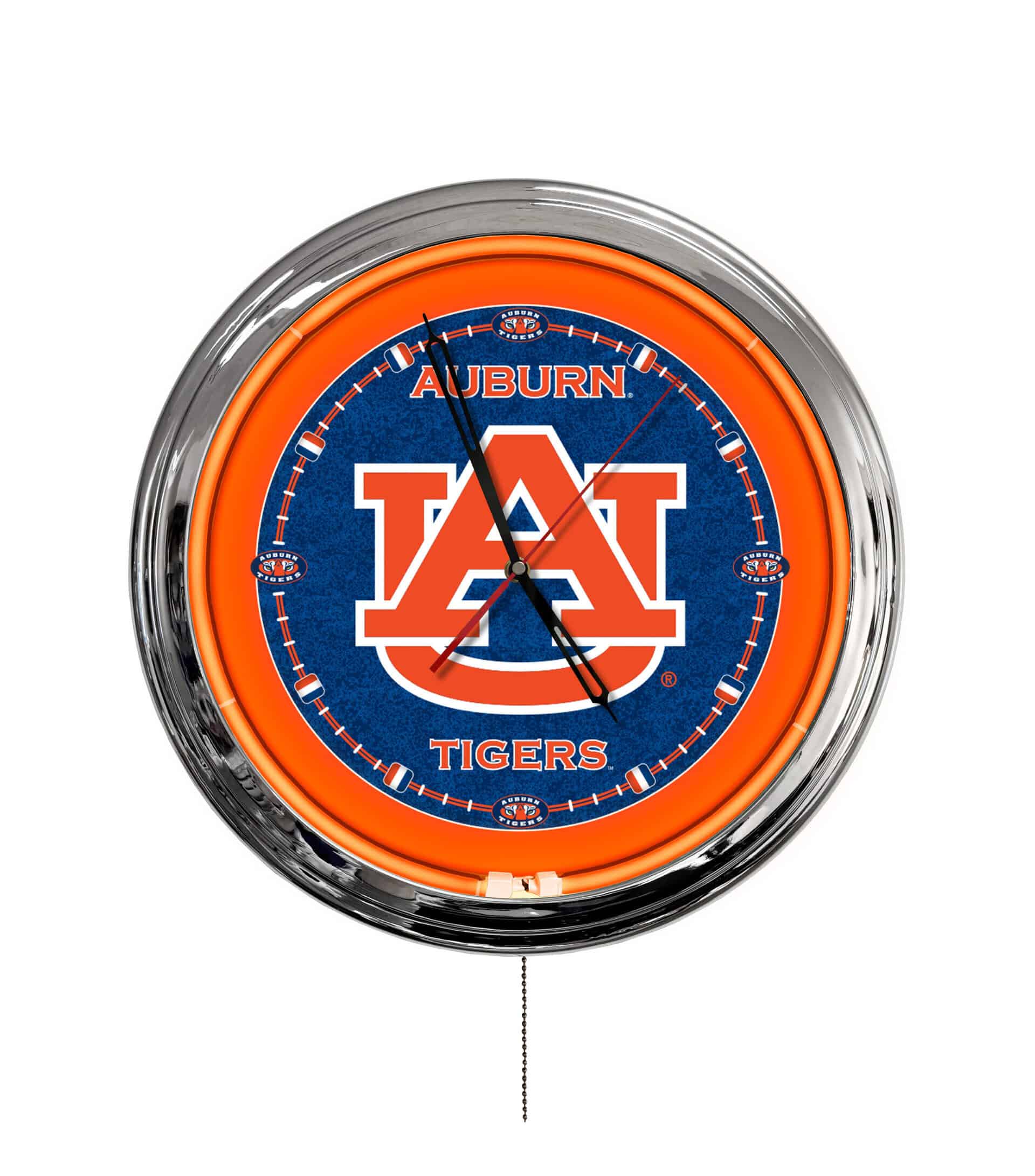 Auburn University 16-Inch LED Wall Clock in Chrome 3 Auburn University 16-Inch LED Wall Clock in Chrome