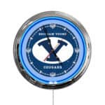 Brigham Young University 16-Inch LED Wall Clock in Chrome