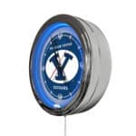 Brigham Young University 16-Inch LED Wall Clock in Chrome