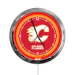 Calgary Flames 16-Inch LED Wall Clock in Chrome 3 Calgary Flames 16-Inch LED Wall Clock in Chrome