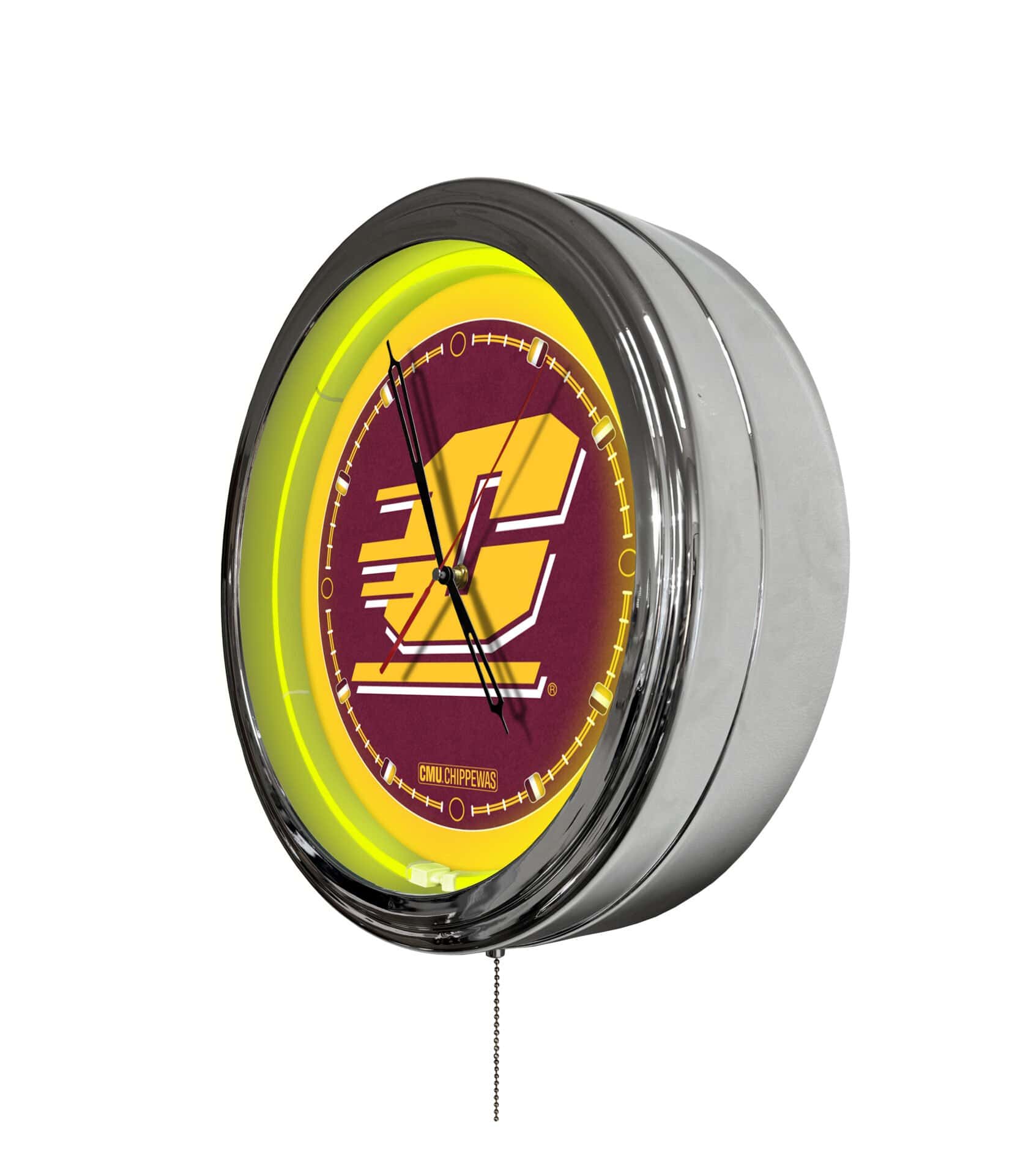 Central Michigan University 16-Inch LED Wall Clock in Chrome 2 Central Michigan University 16-Inch LED Wall Clock in Chrome - Image 2
