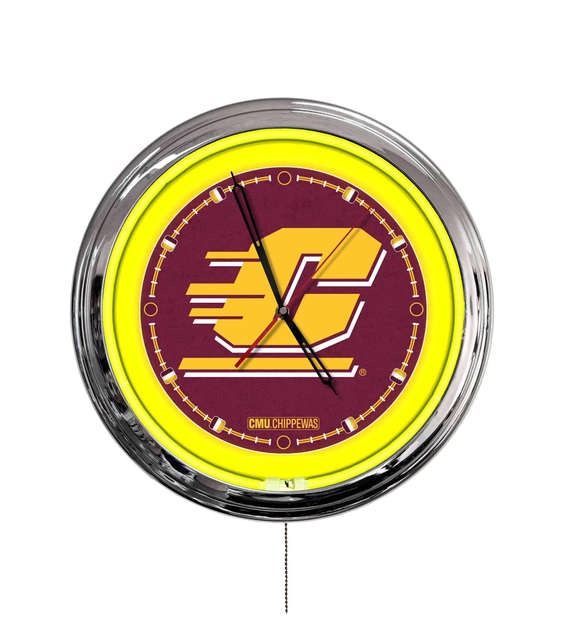 Central Michigan University 16-Inch LED Wall Clock in Chrome 3 Central Michigan University 16-Inch LED Wall Clock in Chrome