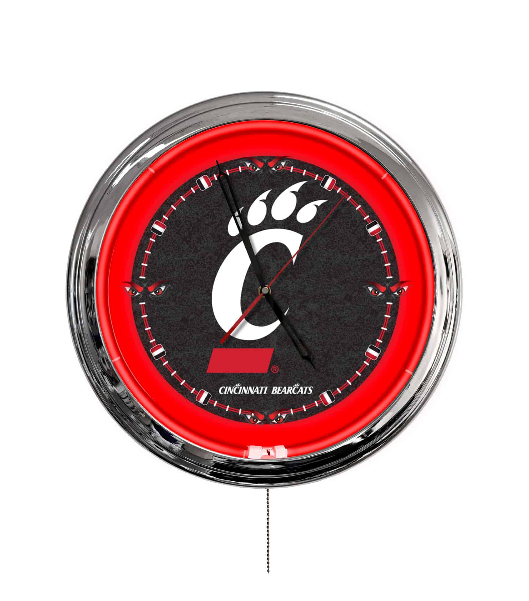University of Cincinnati 16-Inch LED Wall Clock in Chrome 1 University of Cincinnati 16-Inch LED Wall Clock in Chrome