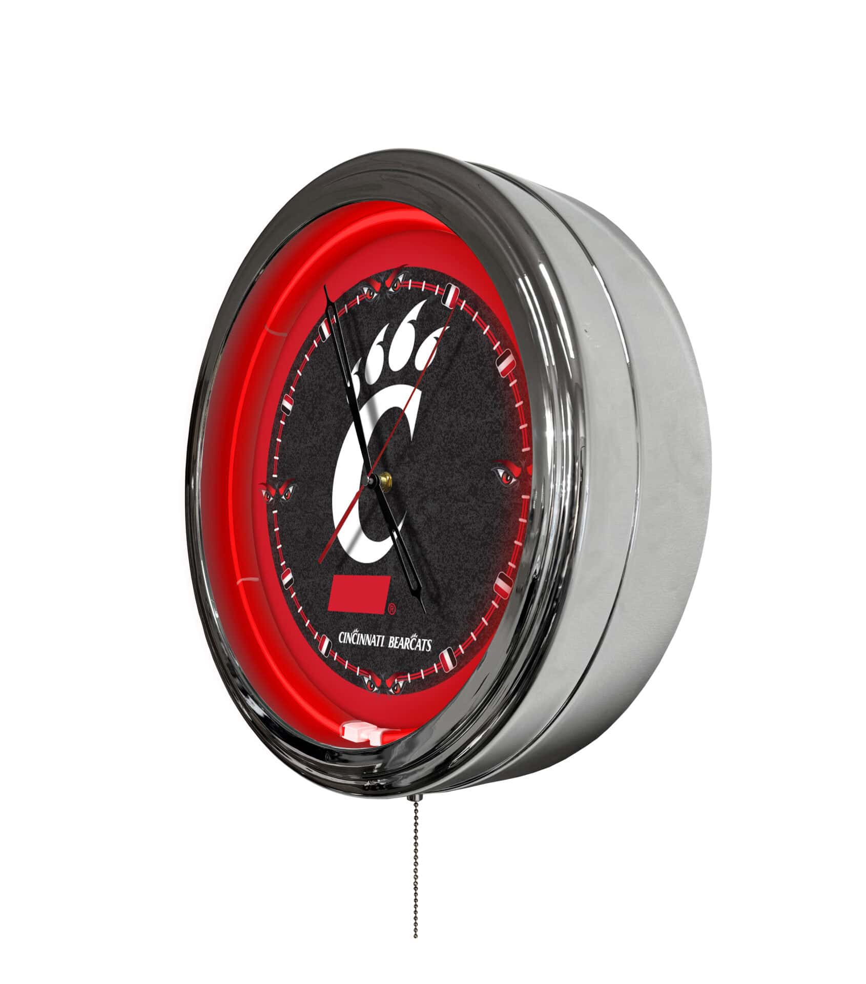 University of Cincinnati 16-Inch LED Wall Clock in Chrome 2 University of Cincinnati 16-Inch LED Wall Clock in Chrome - Image 2