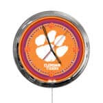 Clemson 16-Inch LED Wall Clock in Chrome